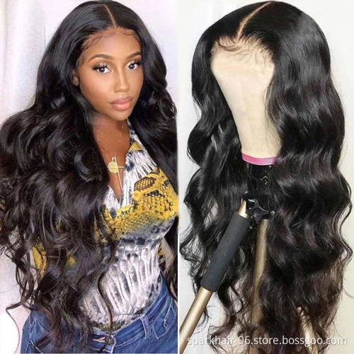 Cheap Human Hair Wigs Transparent Lace Front Closure Body Wave Wig Full Virgin Cuticle Aligned HD Lace Closure Human Hair Wig